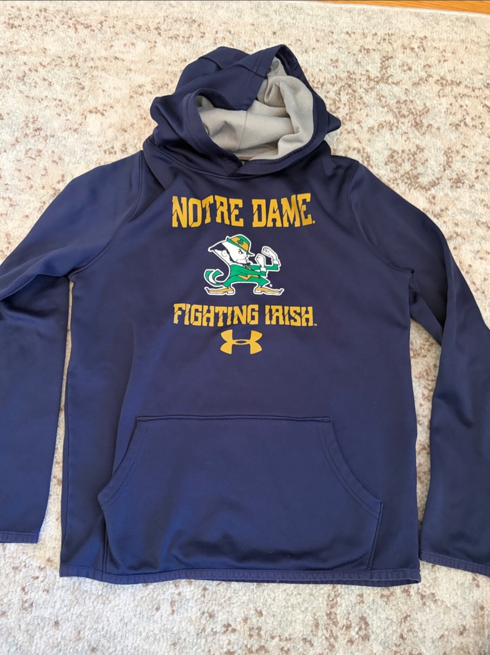 Under Armour Navy Notre Dame Fighting Irish Pullover Hoodie-performance material